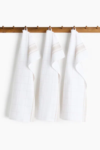 H&m 3-pack Cotton Tea Towels In White