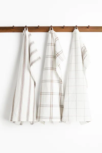 H&m 3-pack Cotton Tea Towels In White