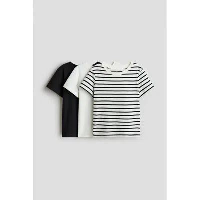 H&m Kids'  3-pack Cotton T-shirts In Multi