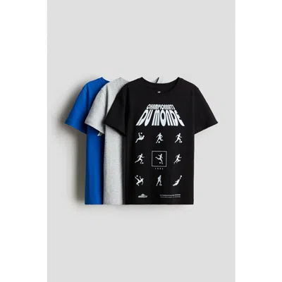 H&m Kids'  3-pack Cotton T-shirts In Multi