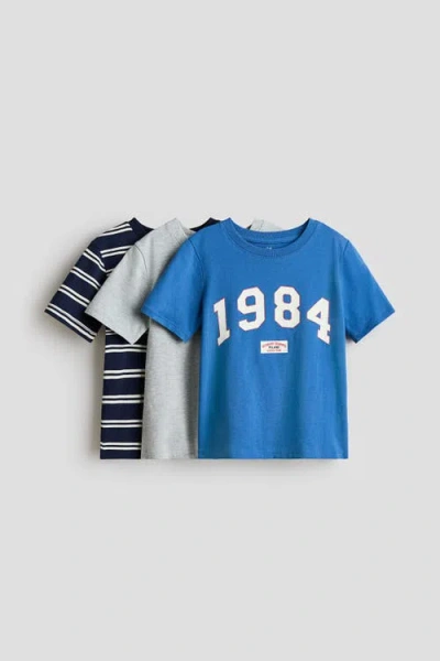 H&m Kids'  3-pack Cotton T-shirts In Multi