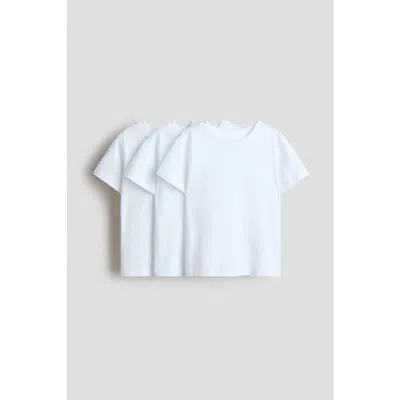 H&m Kids'  3-pack Cotton T-shirts In White