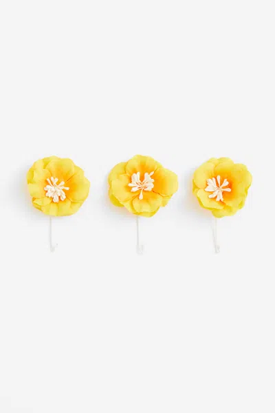H&m 3-pack Flower Decorations In Yellow