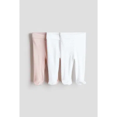 H&m Babies'  3-pack Foldover-waist Leggings In Multi