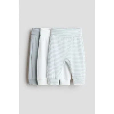 H&m Babies'  3-pack Foldover-waist Trousers In Multi