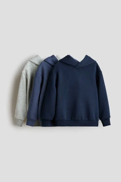 H&m Kids'  3-pack Hoodies In Blue