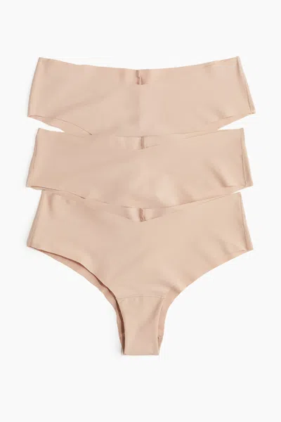 H&m 3-pack Invisible Cheeky Hipster Briefs In Pink