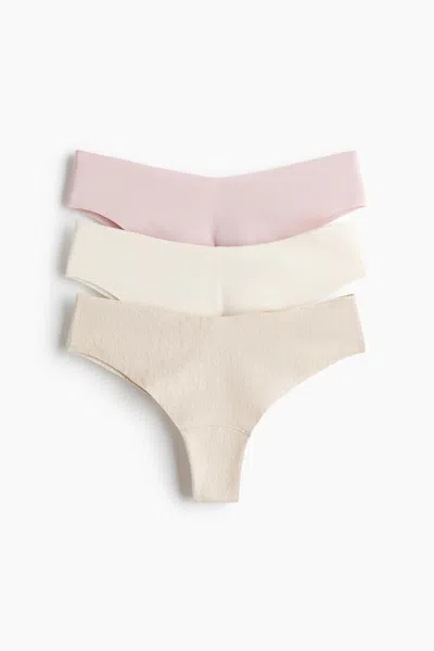 H&m 3-pack Invisible Cotton Brazilian Briefs In Multi