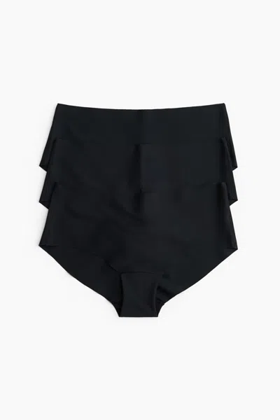 H&m 3-pack Invisible Hipster Briefs In Black