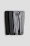 H&m Kids'  3-pack Joggers In Gray