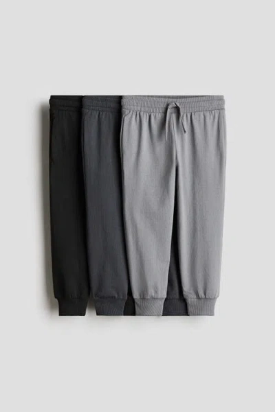 H&m Kids'  3-pack Joggers In Gray