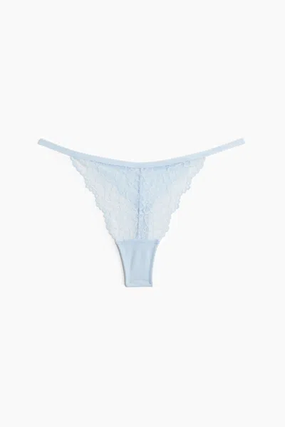 H&m 3-pack Lace Thong Briefs In Blue