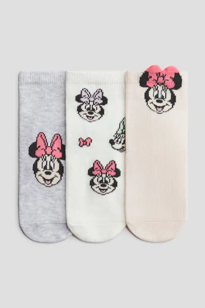H&m Babies' 3-pack Motif-detail Socks In Multi