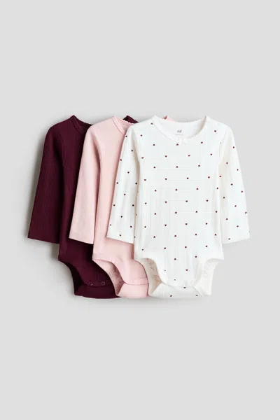 H&m Babies' 3-pack Pointelle Bodysuits In Multi