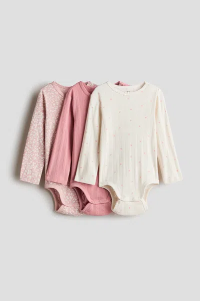 H&m Babies' 3-pack Pointelle Bodysuits In Multi