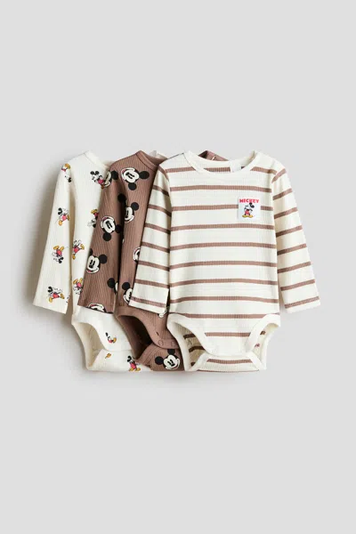 H&m Babies' 3-pack Printed Cotton Bodysuits In Multi