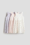 H&m Kids'  3-pack Printed Cotton Dresses In Multi