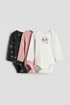 H&m 3-pack Printed Jersey Bodysuits In Multi