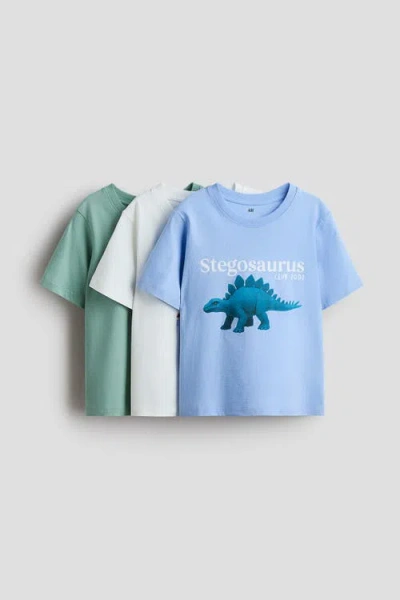 H&m Kids'  3-pack Printed T-shirts In Multi