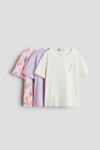 H&m Kids'  3-pack Printed T-shirts In Multi