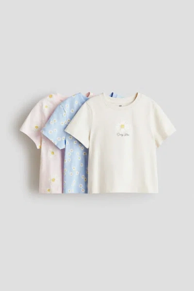 H&m Kids'  3-pack Printed T-shirts In Multi