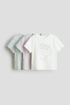 H&m Kids'  3-pack Printed T-shirts In Multi