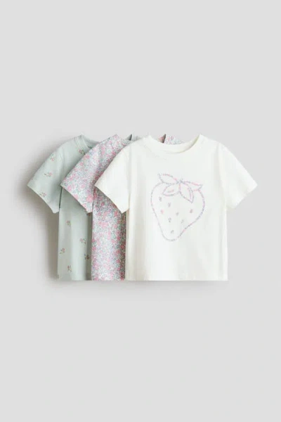 H&m Kids'  3-pack Printed T-shirts In Multi
