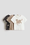H&m Kids'  3-pack Printed T-shirts In Multi