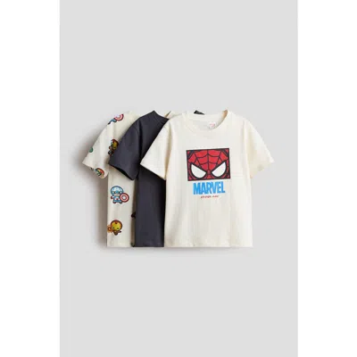 H&m Kids'  3-pack Printed T-shirts In Multi
