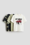 H&m 3-pack Printed T-shirts In Multi