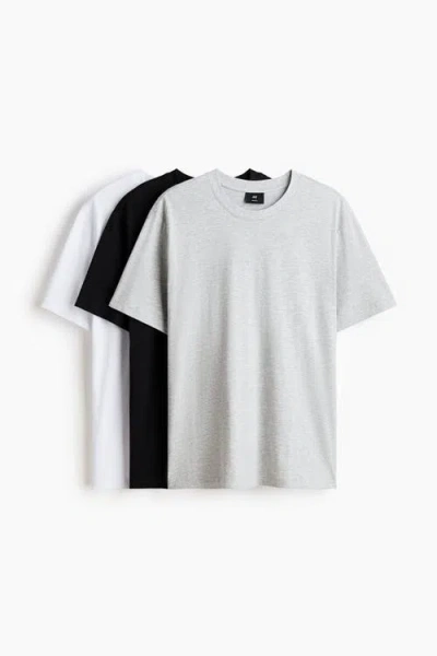 H&m 3-pack Regular Fit T-shirts In Gray
