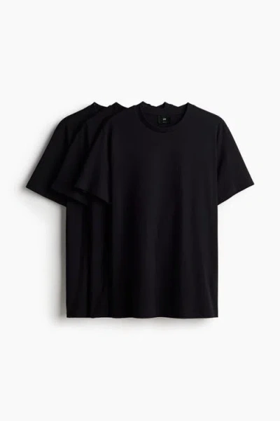H&m 3-pack Regular Fit T-shirts In Black