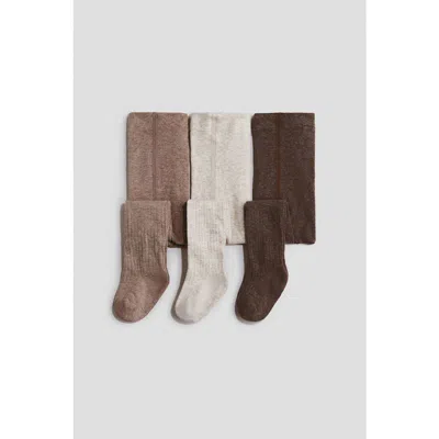 H&m Babies'  3-pack Ribbed Tights In Multi