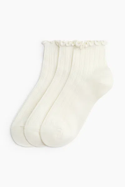 H&m 3-pack Rib-knit Ankle Socks In Multi