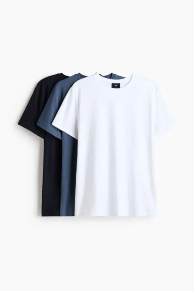 H&m 3-pack Slim Fit T-shirts In Multi