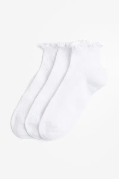 H&m 3-pack Socks In White