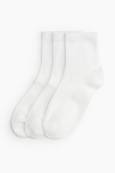 H&m 3-pack Socks In White
