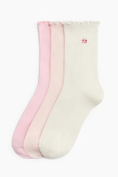 H&m 3-pack Socks With Overlocked Trim In Multi