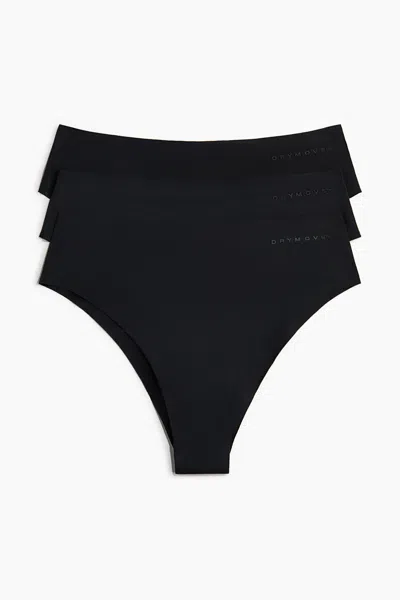 H&m 3-pack Sports Brazilian Briefs With Drymove In Black