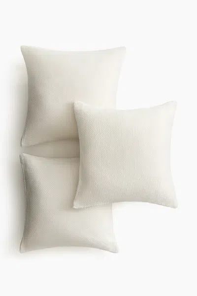 H&m 3-pack Textured Cushion Covers In White