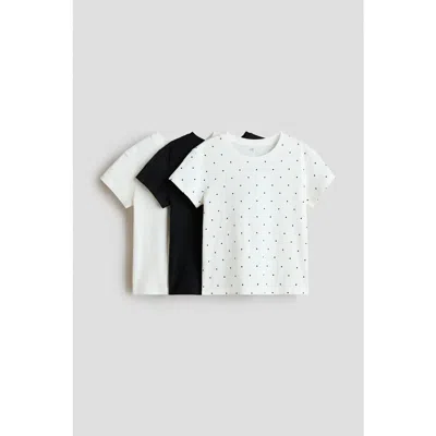 H&m Kids'  3-pack T-shirts In White