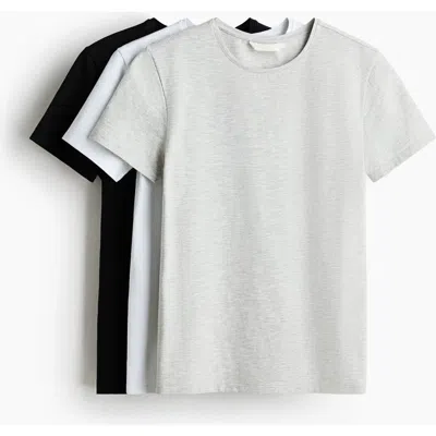 H&m 3-pack T-shirts In Gray