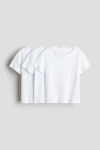 H&m Kids'  3-pack T-shirts In White