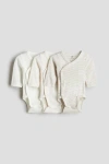 H&m Babies'  3-pack Wrapover Bodysuits In Multi