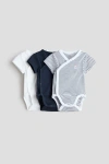 H&m Babies'  3-pack Wrapover Bodysuits In Multi