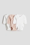 H&m Babies'  3-pack Wrapover Bodysuits In Multi
