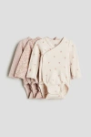 H&m Babies'  3-pack Wrapover Bodysuits In Multi