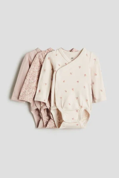 H&m Babies'  3-pack Wrapover Bodysuits In Multi