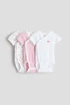 H&m 3-pack Wrapover Bodysuits In Multi