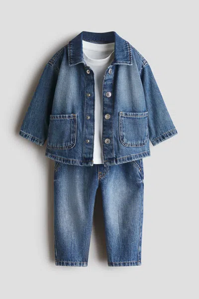 H&m Kids' 3-piece Cotton Set In Blue